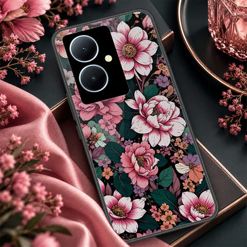 Vivo Y78 Plus 5G Cover - ONation Botanical Bloom Series - HQ Ultra Shine Premium Infinity Glass Soft Silicon Borders Case