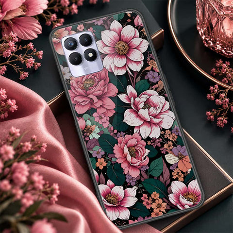 Realme 8i Cover - ONation Botanical Bloom Series - HQ Ultra Shine Premium Infinity Glass Soft Silicon Borders Case