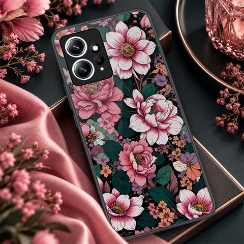Xiaomi Redmi Note 12 4G Cover - ONation Botanical Bloom Series - HQ Ultra Shine Premium Infinity Glass Soft Silicon Borders Case