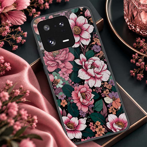 Xiaomi 13 Pro Cover - ONation Botanical Bloom Series - HQ Ultra Shine Premium Infinity Glass Soft Silicon Borders Case