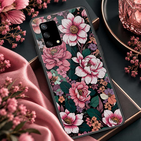 Oppo A74 Cover - ONation Botanical Bloom Series - HQ Ultra Shine Premium Infinity Glass Soft Silicon Borders Case