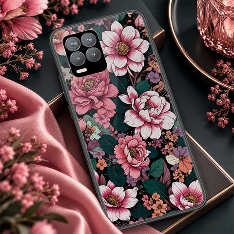 Realme 8 Cover - ONation Botanical Bloom Series - HQ Ultra Shine Premium Infinity Glass Soft Silicon Borders Case