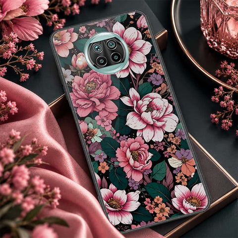 Xiaomi Redmi Note 9 Pro 5G Cover - ONation Botanical Bloom Series - HQ Ultra Shine Premium Infinity Glass Soft Silicon Borders Case