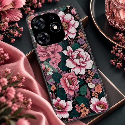 Tecno Spark 10 Pro Cover - ONation Botanical Bloom Series - HQ Ultra Shine Premium Infinity Glass Soft Silicon Borders Case