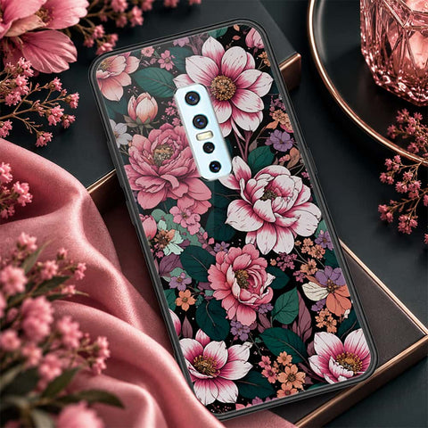 Vivo V17 Pro Cover - ONation Botanical Bloom Series - HQ Ultra Shine Premium Infinity Glass Soft Silicon Borders Case