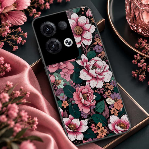 Oppo Reno 8 Pro Plus Cover - ONation Botanical Bloom Series - HQ Ultra Shine Premium Infinity Glass Soft Silicon Borders Case