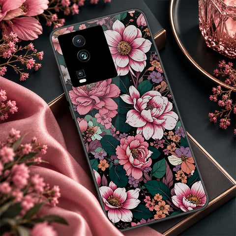 Vivo iQOO Neo 7 Cover - ONation Botanical Bloom Series - HQ Ultra Shine Premium Infinity Glass Soft Silicon Borders Case
