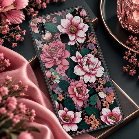 Vivo V9 Cover - ONation Botanical Bloom Series - HQ Ultra Shine Premium Infinity Glass Soft Silicon Borders Case