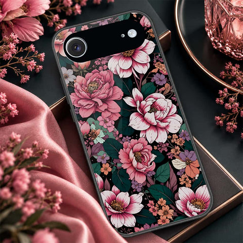 iPhone 18 Air - ONation Botanical Bloom Series - HQ Ultra Shine Premium Infinity Glass Soft Silicon Borders Case