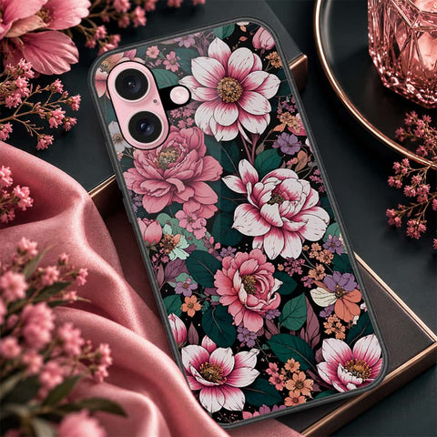 iPhone 16 Plus - ONation Botanical Bloom Series - HQ Ultra Shine Premium Infinity Glass Soft Silicon Borders Case