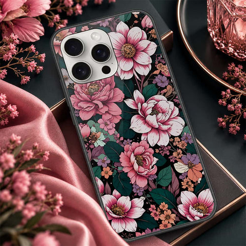 iPhone 16 Pro Max - ONation Botanical Bloom Series - HQ Ultra Shine Premium Infinity Glass Soft Silicon Borders Case