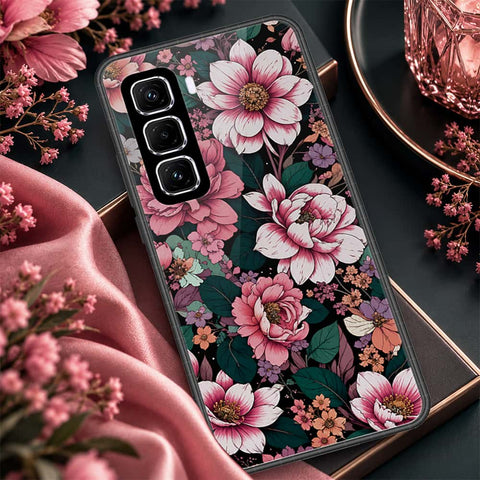 Infinix Hot 50 Pro Plus Cover - ONation Botanical Bloom Series - HQ Ultra Shine Premium Infinity Glass Soft Silicon Borders Case