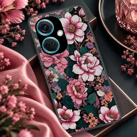 OnePlus Nord N30 Cover - ONation Botanical Bloom Series - HQ Ultra Shine Premium Infinity Glass Soft Silicon Borders Case