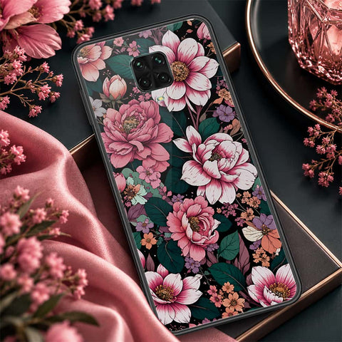 Xiaomi Redmi Note 9 Pro Cover - ONation Botanical Bloom Series - HQ Ultra Shine Premium Infinity Glass Soft Silicon Borders Case