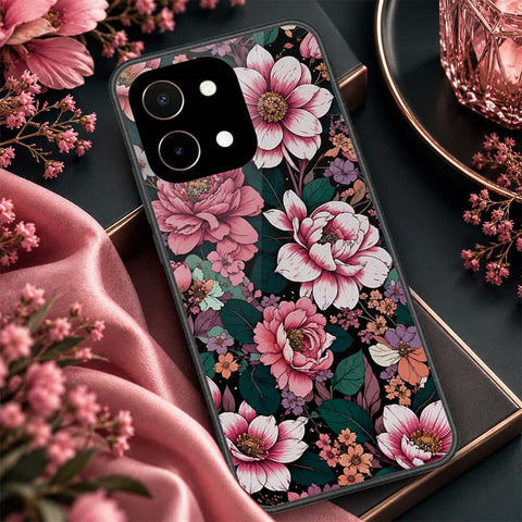 Vivo Y28 4G Cover - ONation Botanical Bloom Series - HQ Ultra Shine Premium Infinity Glass Soft Silicon Borders Case