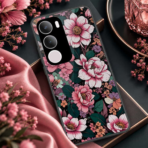 Vivo Y19s Pro Cover - ONation Botanical Bloom Series - HQ Ultra Shine Premium Infinity Glass Soft Silicon Borders Case