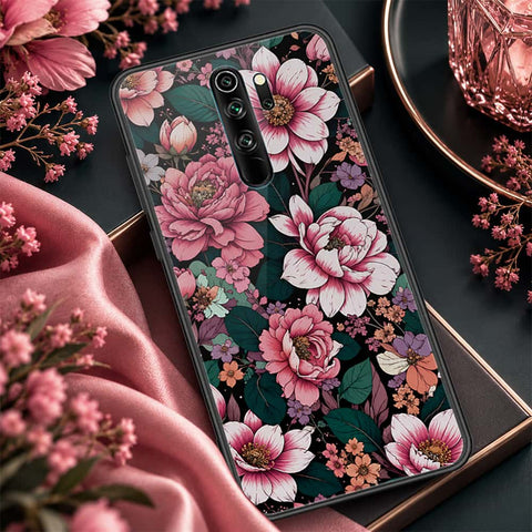 Xiaomi Redmi Note 8 Pro Cover - ONation Botanical Bloom Series - HQ Ultra Shine Premium Infinity Glass Soft Silicon Borders Case