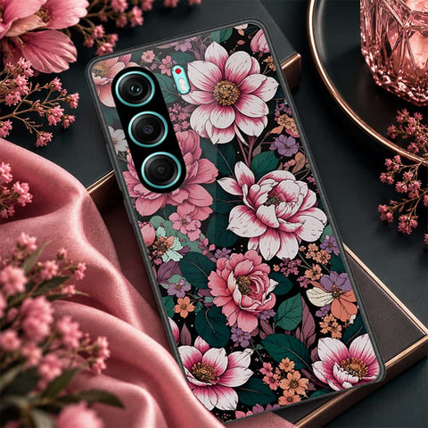 Tecno Camon 40 Pro 5G Cover - ONation Botanical Bloom Series - HQ Ultra Shine Premium Infinity Glass Soft Silicon Borders Case