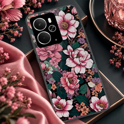 Realme 14T Cover - ONation Botanical Bloom Series - HQ Ultra Shine Premium Infinity Glass Soft Silicon Borders Case