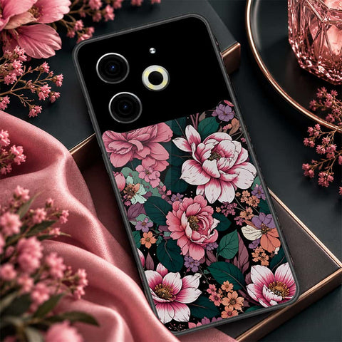 Tecno Pova 6 Pro Cover - ONation Botanical Bloom Series - HQ Ultra Shine Premium Infinity Glass Soft Silicon Borders Case