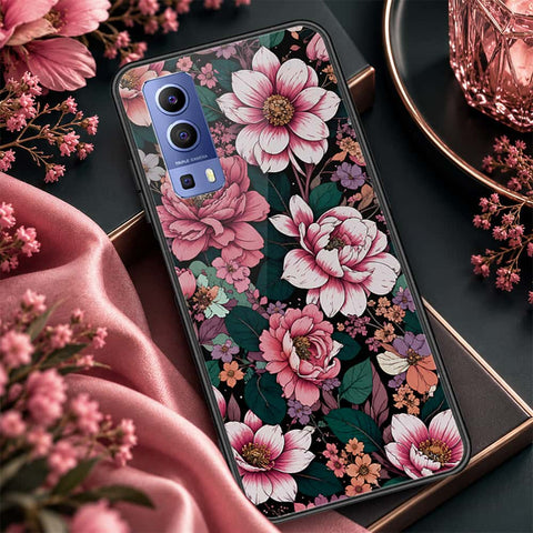 Vivo Y52 5G Cover - ONation Botanical Bloom Series - HQ Ultra Shine Premium Infinity Glass Soft Silicon Borders Case