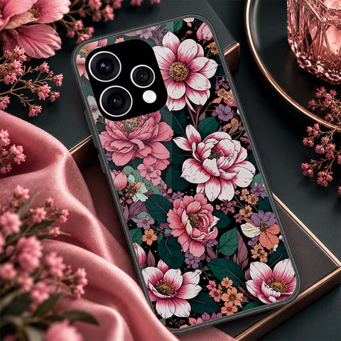 Oppo Reno 15 Cover - ONation Botanical Bloom Series - HQ Ultra Shine Premium Infinity Glass Soft Silicon Borders Case