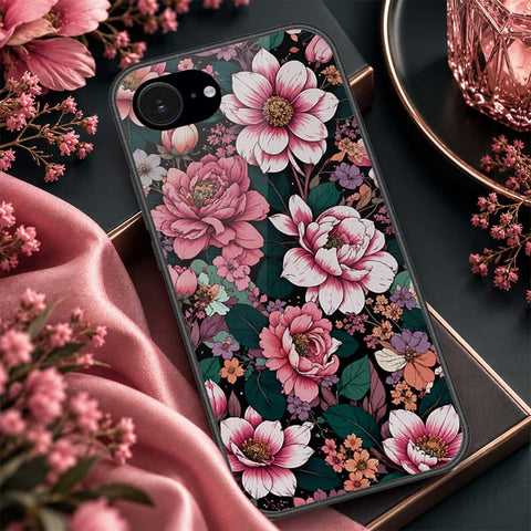iPhone 18e Cover - ONation Botanical Bloom Series - HQ Ultra Shine Premium Infinity Glass Soft Silicon Borders Case