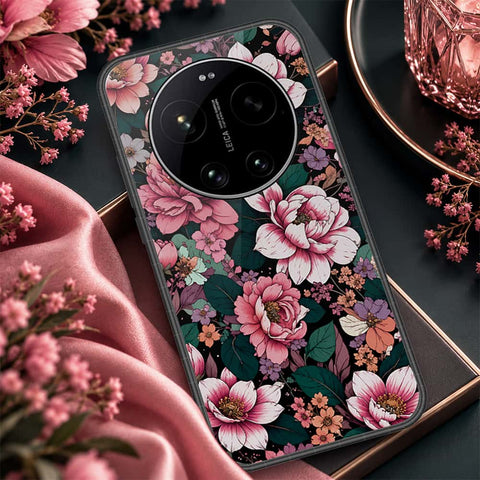 Xiaomi 17 Ultra Cover - ONation Botanical Bloom Series - HQ Ultra Shine Premium Infinity Glass Soft Silicon Borders Case