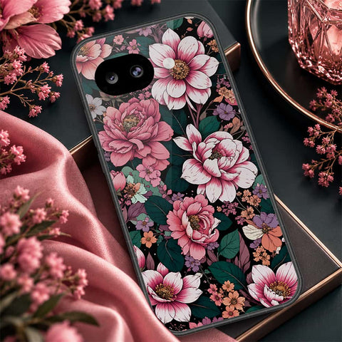 Google Pixel 10a Cover - ONation Botanical Bloom Series - HQ Ultra Shine Premium Infinity Glass Soft Silicon Borders Case