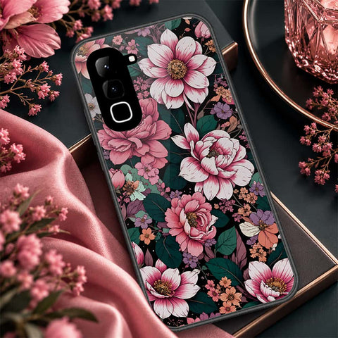 Infinix Hot 70 Cover - ONation Botanical Bloom Series - HQ Ultra Shine Premium Infinity Glass Soft Silicon Borders Case