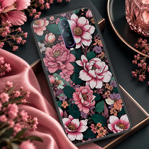 Oppo R17 Pro Cover - ONation Botanical Bloom Series - HQ Ultra Shine Premium Infinity Glass Soft Silicon Borders Case