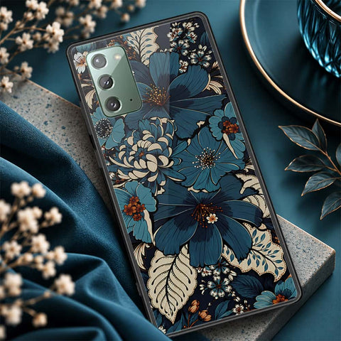 Samsung Galaxy Note 20 Cover - ONation Botanical Bloom Series - HQ Ultra Shine Premium Infinity Glass Soft Silicon Borders Case