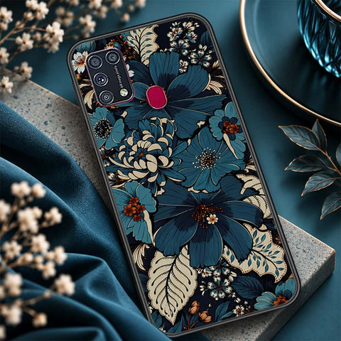 Samsung Galaxy M31 Cover - ONation Botanical Bloom Series - HQ Ultra Shine Premium Infinity Glass Soft Silicon Borders Case