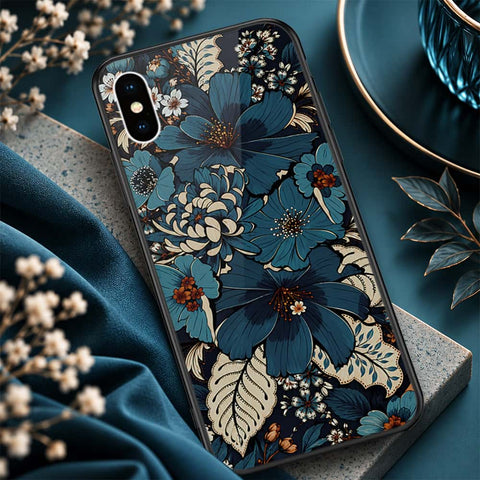 iPhone XS / X - ONation Botanical Bloom Series - HQ Ultra Shine Premium Infinity Glass Soft Silicon Borders Case