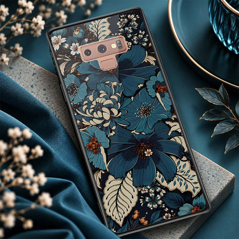 Samsung Galaxy Note 9 Cover - ONation Botanical Bloom Series - HQ Ultra Shine Premium Infinity Glass Soft Silicon Borders Case