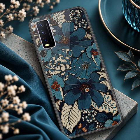 Vivo Y12s Cover - ONation Botanical Bloom Series - HQ Ultra Shine Premium Infinity Glass Soft Silicon Borders Case