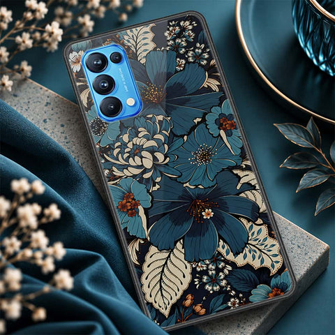 Oppo Reno 5 Pro 5G Cover - ONation Botanical Bloom Series - HQ Ultra Shine Premium Infinity Glass Soft Silicon Borders Case