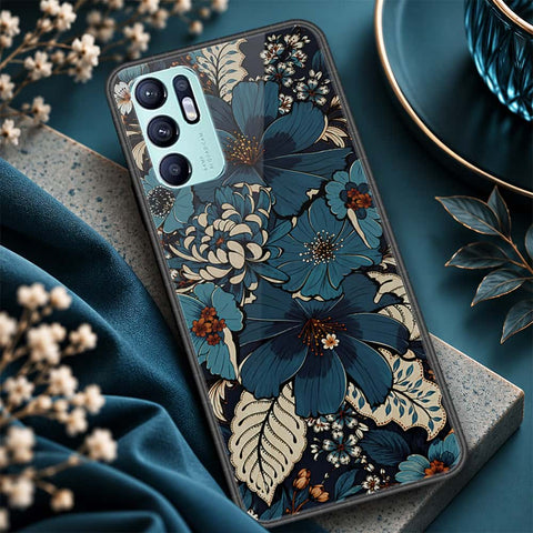 Oppo Reno 6 Cover - ONation Botanical Bloom Series - HQ Ultra Shine Premium Infinity Glass Soft Silicon Borders Case