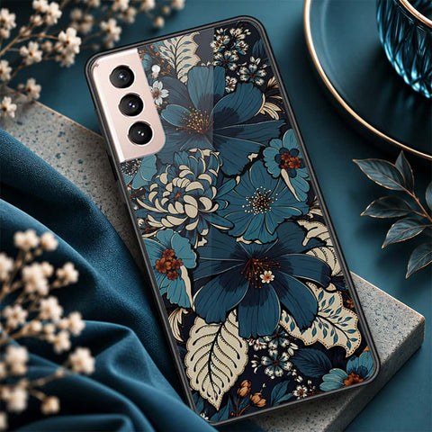 Samsung Galaxy S21 FE 5G Cover - ONation Botanical Bloom Series - HQ Ultra Shine Premium Infinity Glass Soft Silicon Borders Case