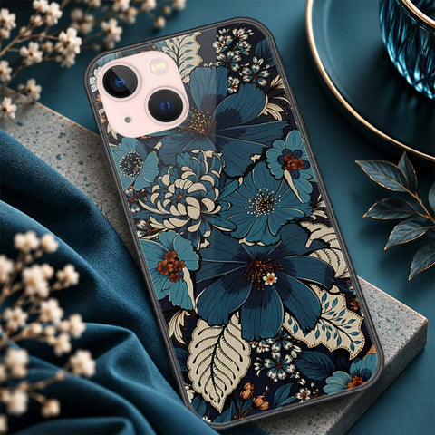 iPhone 14 Plus Cover - ONation Botanical Bloom Series - HQ Ultra Shine Premium Infinity Glass Soft Silicon Borders Case