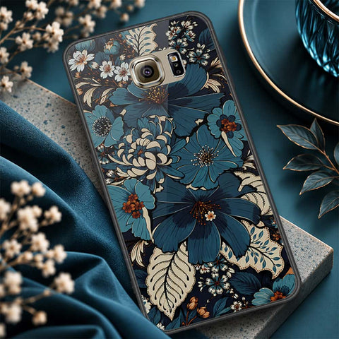 Samsung Galaxy S6 Cover - ONation Botanical Bloom Series - HQ Ultra Shine Premium Infinity Glass Soft Silicon Borders Case