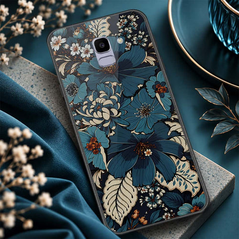 Samsung Galaxy J6 2018 Cover - ONation Botanical Bloom Series - HQ Ultra Shine Premium Infinity Glass Soft Silicon Borders Case