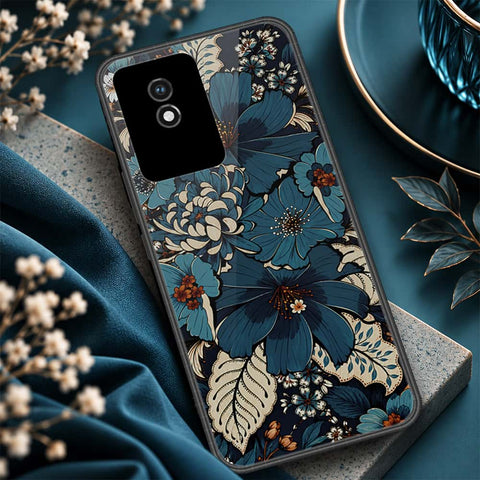Vivo Y02A Cover - ONation Botanical Bloom Series - HQ Ultra Shine Premium Infinity Glass Soft Silicon Borders Case