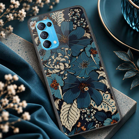 Oppo Reno 5 4G Cover - ONation Botanical Bloom Series - HQ Ultra Shine Premium Infinity Glass Soft Silicon Borders Case