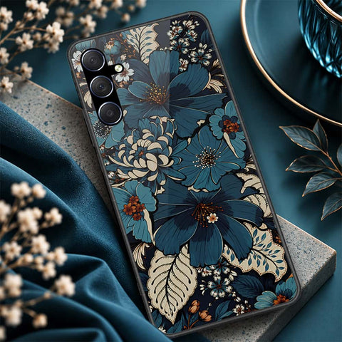 Samsung Galaxy M54 Cover - ONation Botanical Bloom Series - HQ Ultra Shine Premium Infinity Glass Soft Silicon Borders Case