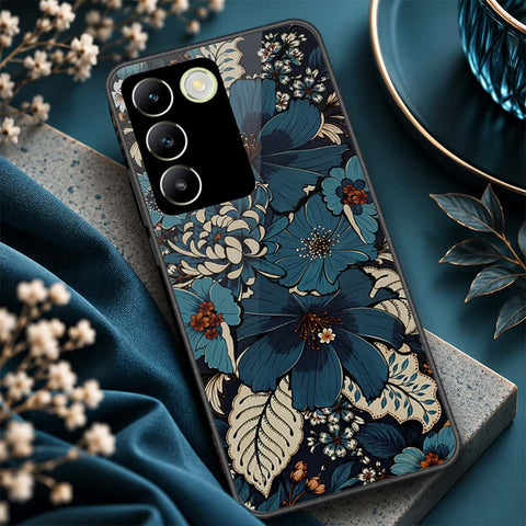 Vivo Y200e Cover - ONation Botanical Bloom Series - HQ Ultra Shine Premium Infinity Glass Soft Silicon Borders Case