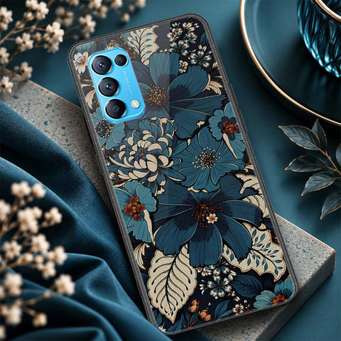 Oppo Reno 5 5G Cover - ONation Botanical Bloom Series - HQ Ultra Shine Premium Infinity Glass Soft Silicon Borders Case