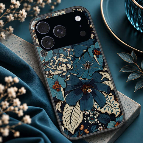 iPhone 18 Pro - ONation Botanical Bloom Series - HQ Ultra Shine Premium Infinity Glass Soft Silicon Borders Case