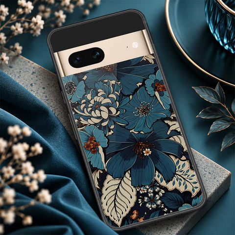 Google Pixel 7 Cover - ONation Botanical Bloom Series - HQ Ultra Shine Premium Infinity Glass Soft Silicon Borders Case