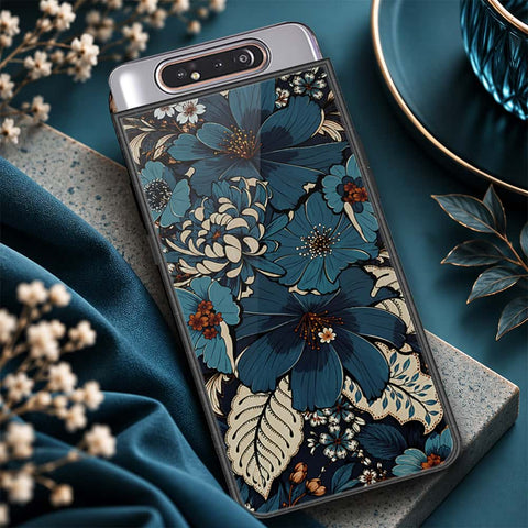 Samsung Galaxy A90 Cover - ONation Botanical Bloom Series - HQ Ultra Shine Premium Infinity Glass Soft Silicon Borders Case
